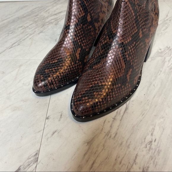 New! Treasure and Bond Farrah Studded Snakeskin Faux Leather Bootie 5 1/2 - Picture 12 of 16